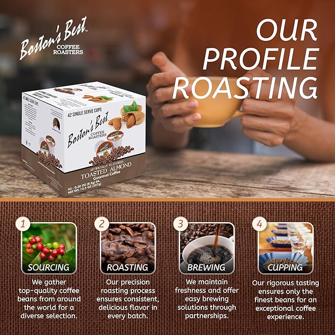 Boston’s Best - Toasted Almond Flavored Delicious Gourmet Coffee Compatible with Keurig Coffee