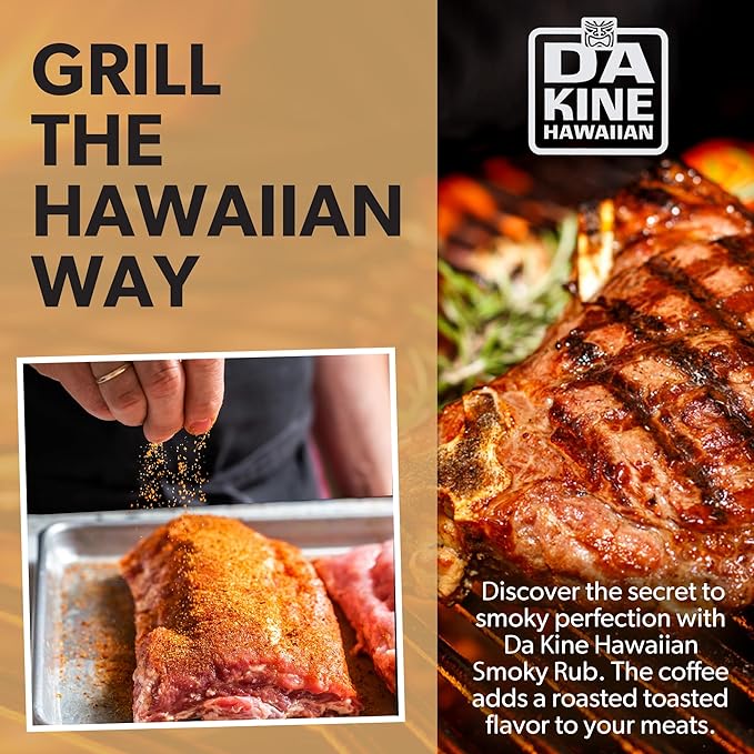 Da Kine Hawaiian Premium BBQ Dry Rub Seasoning - Authentic BBQ Seasoning Blend, Perfect Gourmet Rub