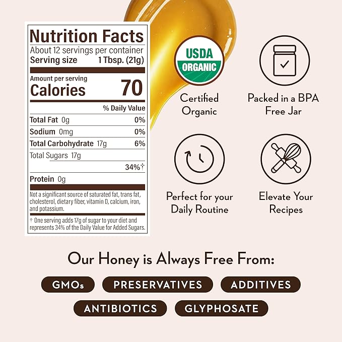 Wedderspoon Raw Premium USDA Certified Organic Manuka Honey, 50+ MGO, 8.8 Oz, Unpasteurized New