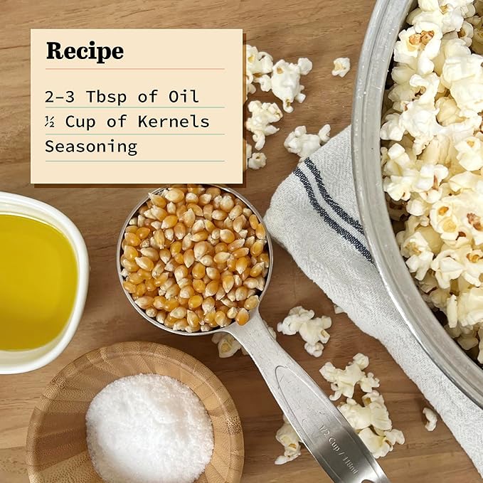 Organic Yellow Popcorn Kernels 6 lb Bag, Non-GMO & Gluten Free, Sodium-Free, Pesticide-Free