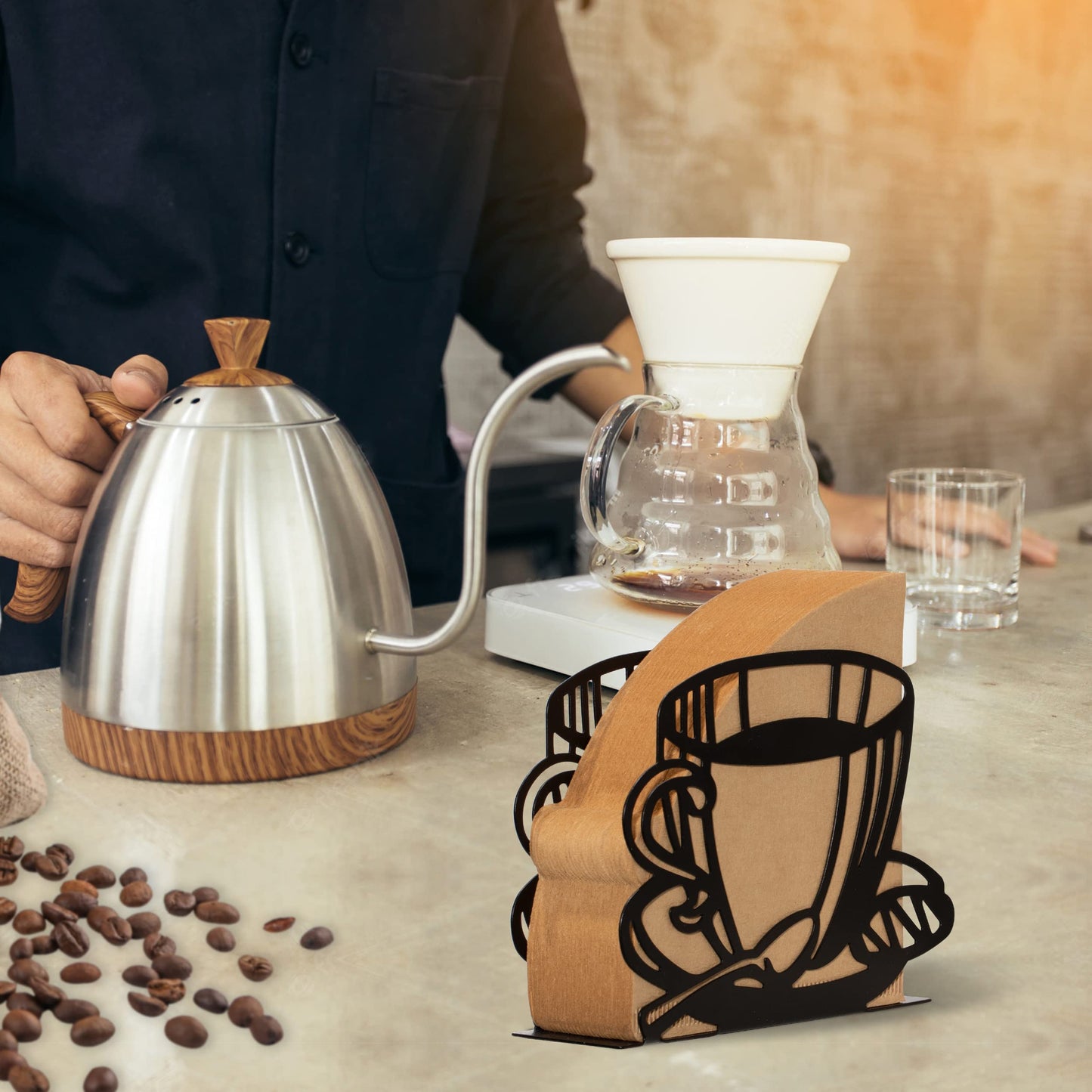 1 Pcs Coffee Filter Holder, Coffee Paper Storage Rack for Filter Paper
