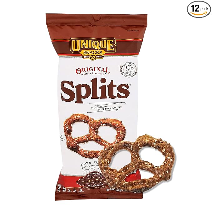Unique Snacks Original Splits Pretzels, Delicious Homestyle Baked Snack Bag, OU Kosher, and Non-GMO