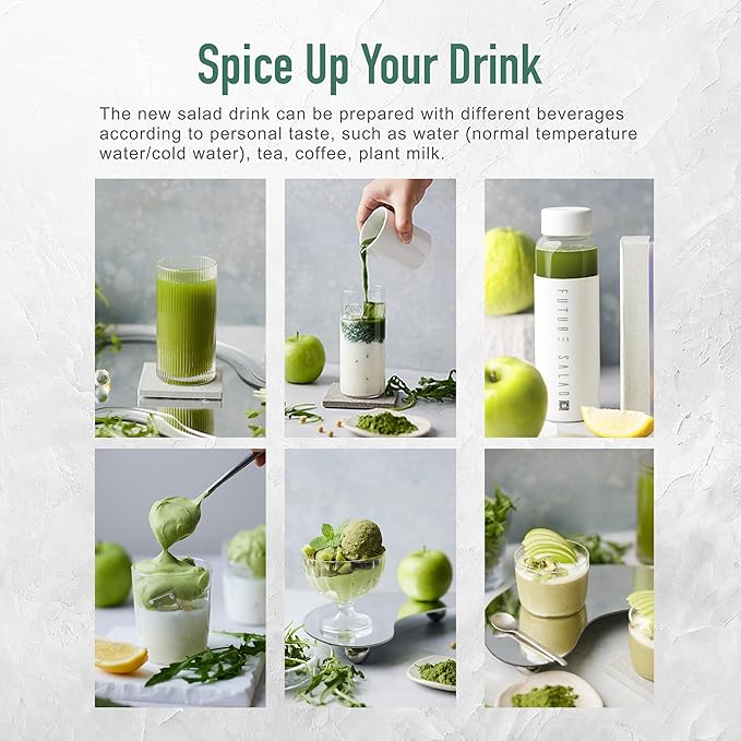 High-Fiber Drink Mix ??5 Salads in One, Moringa & Superfood Blend, Vegan, Nutrient-Rich, 2 Packets