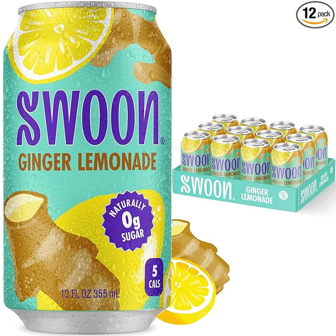 Swoon Ginger Lemonade - Sugar Free Lemonade, Low Carb, Keto & Paleo-Friendly, Gluten-Free - Zero