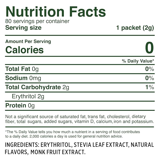 Whole Earth Sweetener Co. Stevia & Monk Fruit Sweetener, Erythritol Sweetener, Stevia Packets