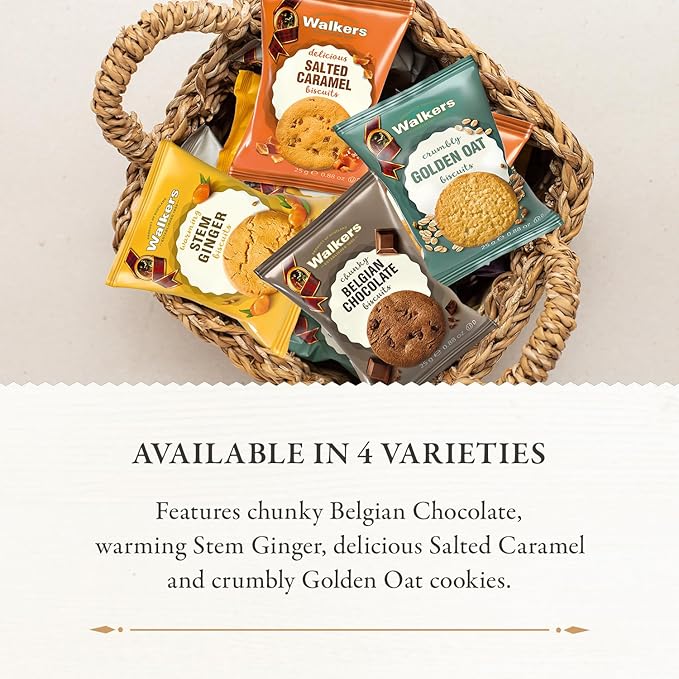 Walker’s Assorted Scottish Cookie Variety Pack - 100 Snack Packs (2 Cookies Each) - Includes