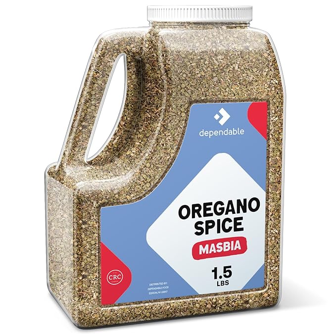 Dependable Food Oregano Seasoning - 1.5 Lb. Jar - Bulk, Kosher, 100% Natural Oregano Leaves for
