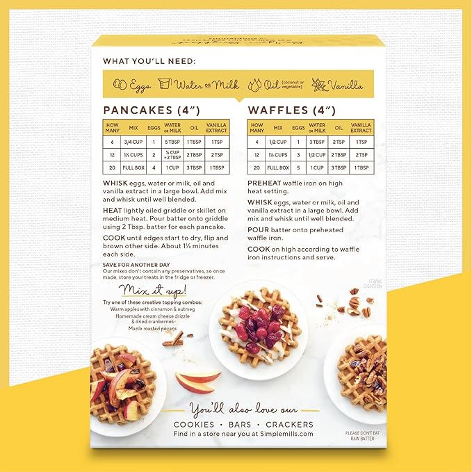 Simple Mills Almond Flour Pancake & Waffle Mix, Pumpkin - Gluten Free, Plant Based, Paleo Friendly