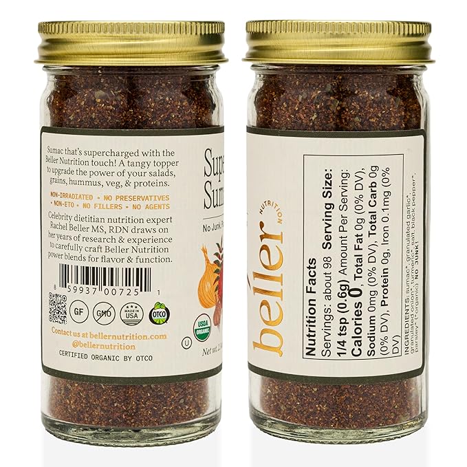SUPER SUMAC | 2.1 oz | Organic Spice Blend Seasoning | Rachel Beller Nutrition Power Spicing