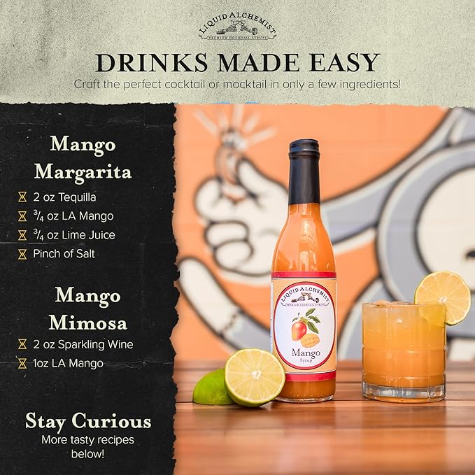 Liquid Alchemist Mango Syrup for Drinks - Real Ingredients Make our Mango Puree for Cocktails the