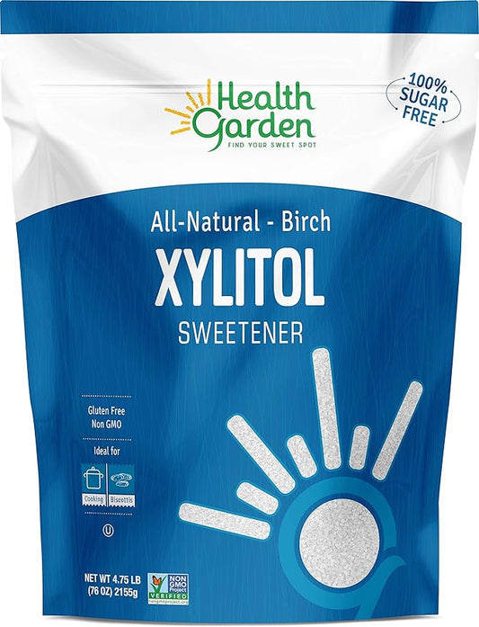 Health Garden Birch Xylitol Sweetener - 4.75 LB Resealable Bag - Pure Birch Xylitol - Non GMO