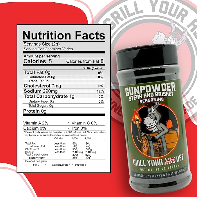 GYAO Gunpowder Seasoning – 13oz BBQ Seasoning with Activated Charcoal for Brisket, Ribs & Chicken