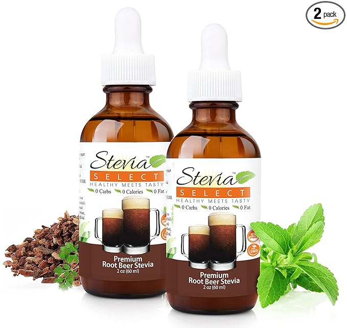Stevia Select Root Beer Extract Water Flavor - Zero Calorie Sweetener - All Natural Liquid Stevia