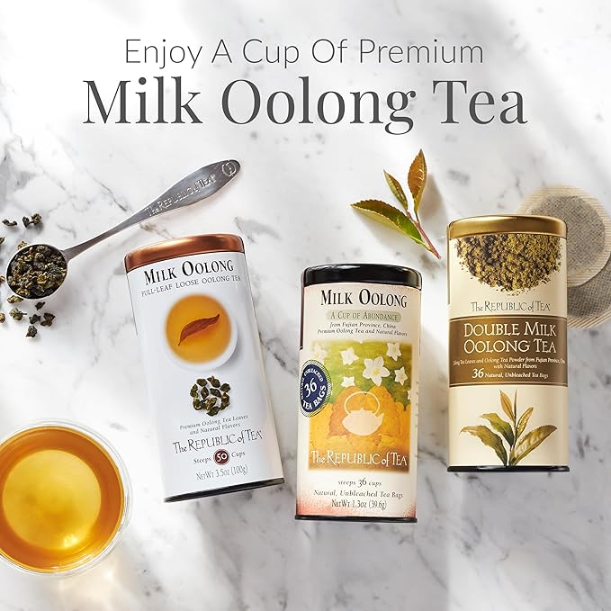 The Republic of Tea ??Milk Oolong Tea Tin, 36 Tea Bags, Naturally Caffeinated