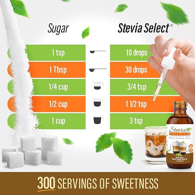 Stevia Select Irish Cream Flavored Liquid Stevia ??Zero Calorie Coffee, Tea, Drink & Baking