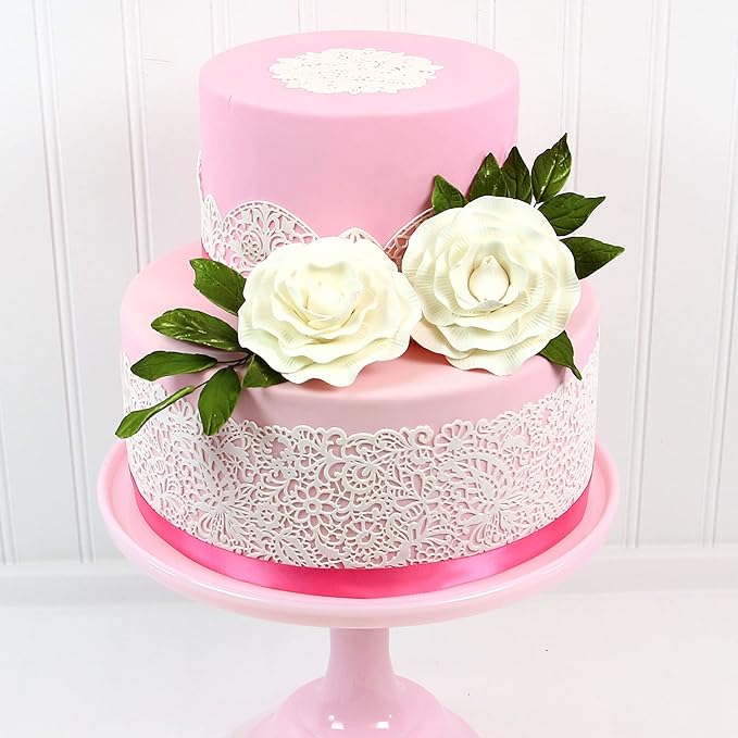Global Sugar Art Peony Rose Sugar Cake Flowers, White, 4 Count by Chef Alan Tetreault