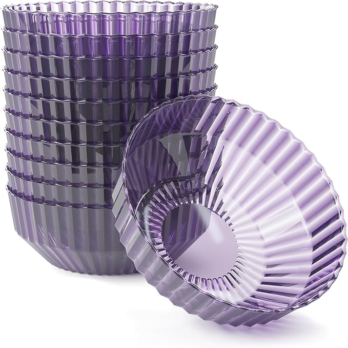 Exquisite Purple Plastic Bowls Disposable - 16 Oz - 20 Count - Disposable Soup Bowls - Great for