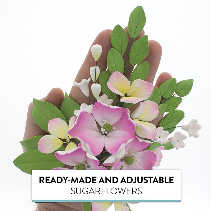 Global Sugar Art Impatiens Sugar Cake Flowers Spray, Pink, 1 Count by Chef Alan Tetreault
