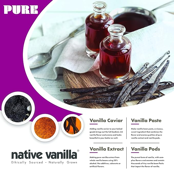 30 Tahitian Vanilla Beans - Premium Grade B Whole Vanilla Pods - For Vanilla Extract, Cooking