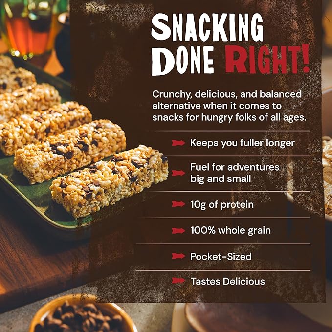 Kodiak Cakes Crunchy Granola Protien Snack Bars, Cookie Butter, High Protein, 100% Whole Grains, 12
