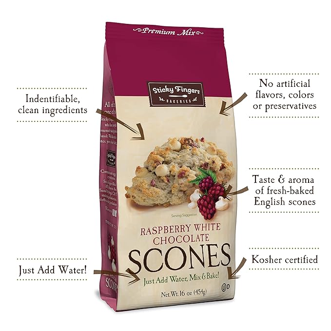 English Scone Mix, Raspberry White Chocolate by Sticky Fingers Bakeries ??Easy to Make English