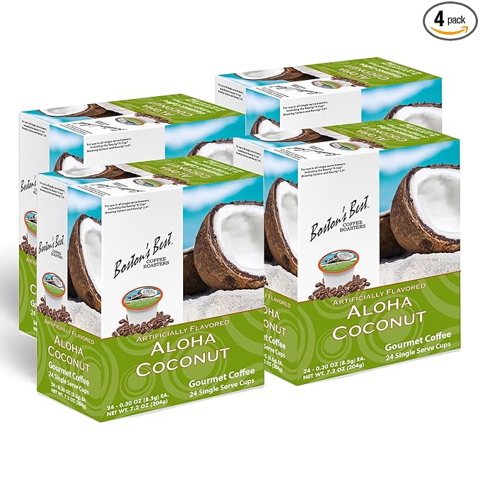 Boston’s Best - Aloha Coconut Flavored Delicious Gourmet Coffee Compatible with Keurig Coffee
