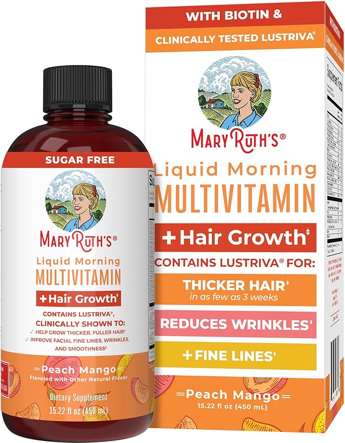 MaryRuth's Liquid Multivitamin + Hair Growth | Biotin 10000mcg | Lustriva Hair Growth Supplement |
