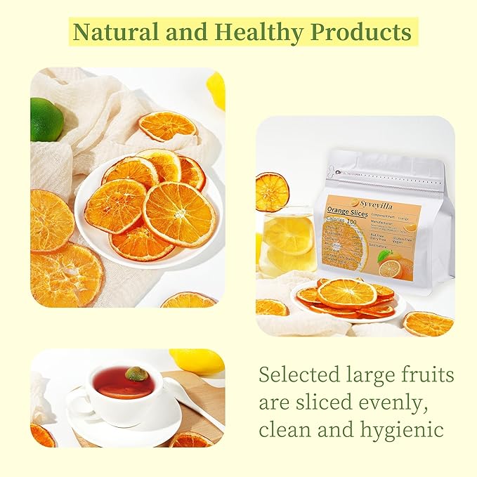 Dried Orange Slices,Dehydrated Orange Slices 8.82oz/250g Perfect for Cocktails,Fruit Tea, Garland