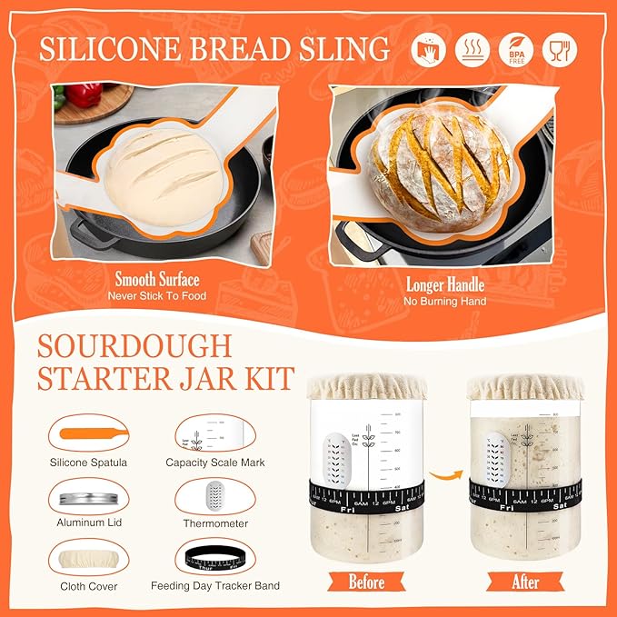 Sourdough Starter Kit, Sourdough Bread Baking Supplies, Sour Dough Starter Kits, Woven Bread