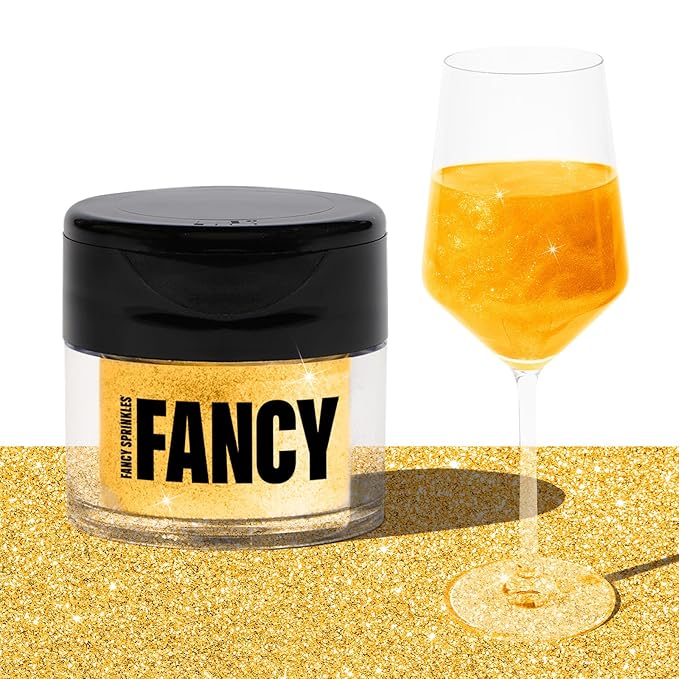 Fancy Sprinkles Fool's Gold Premium Edible Glitter, 100% Edible Glitter for Sparkling Food & Drinks