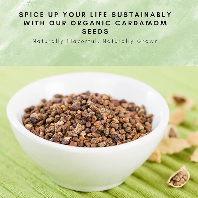SPICY ORGANIC Premium Decorticated Organic Cardamom Seeds – 100% USDA Organic - Perfect for