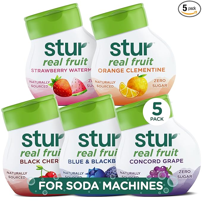 Stur Soda Machine Flavors Variety Pack | Naturally Sweetened | High in Vitamin C & Antioxidants |