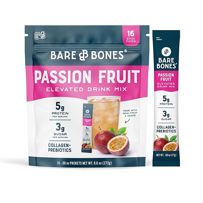Bare Bones Passion Fruit Elevated Drink Mix | Light & Flavorful | Gluten-Free & Naturally Sweetened