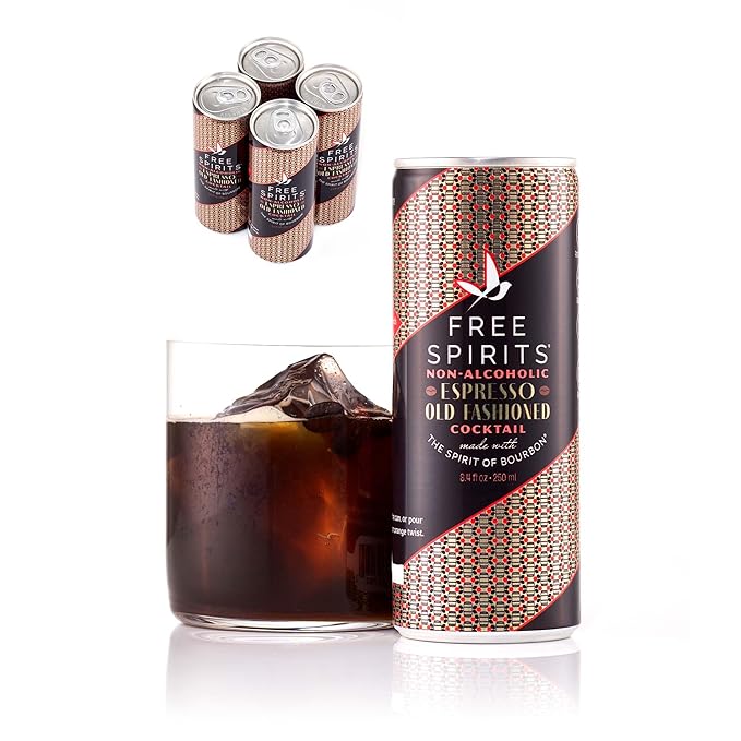 Free Spirits Espresso Old Fashioned - Non-Alcoholic Cocktail - Mixed Ready To Drink Mocktail - Rich