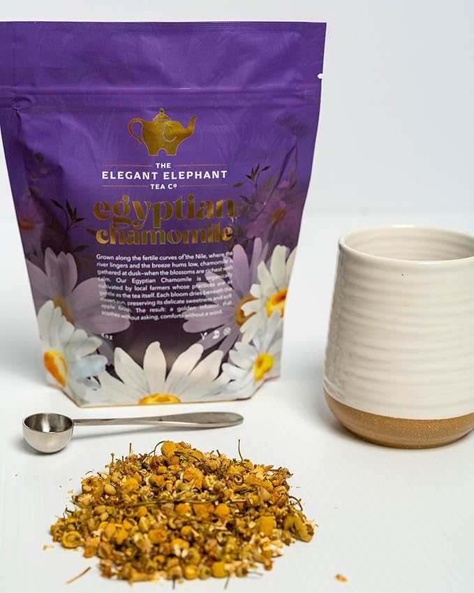 Egyptian Chamomile Tea, Organic Loose Leaf Herbal Tea – Cozy, Calming – Supports Stress Relief