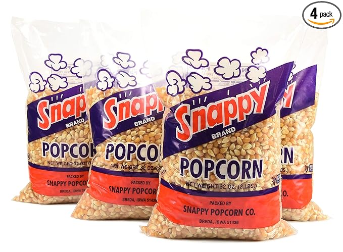 Snappy Yellow Popcorn Kernels for Popping with Pop corn Machine, Air Popper or Stove Top, 2lb Bags