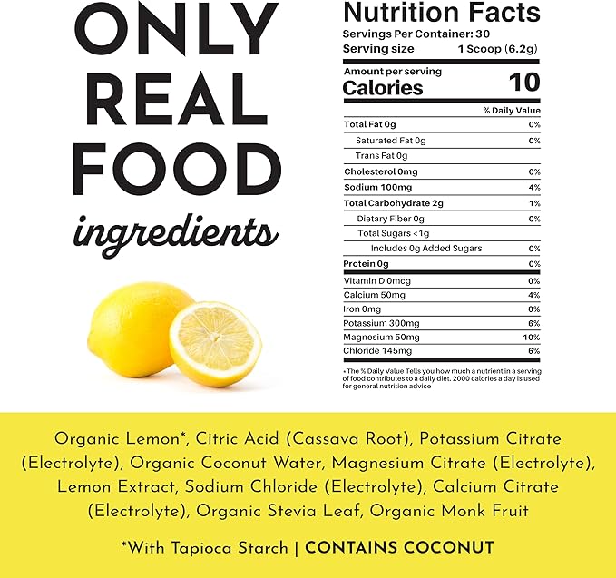 Lemonade Electrolytes ??30?‘Serving Hydration Drink Mix with Coconut Water, Sea Salt, and Trace