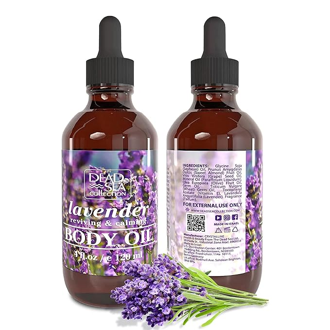 Dead Sea Collection Body Oil with Lavender-Dry Skin Moisturizer and Hydrating Massage