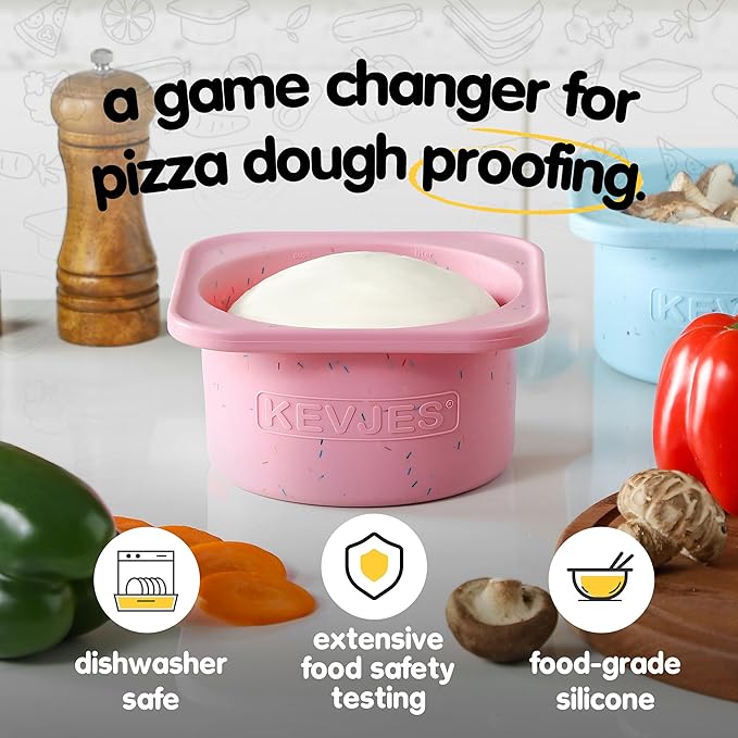 1000ml PLUS Pizza Sourdough Proofing Containers with Air-tight Lids for DIY family Artisan