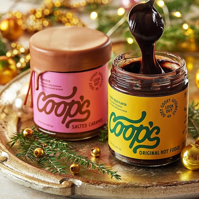 Coop's Original Hot Fudge & Salted Caramel Sauce (2- Pack): Gourmet, All Natural, Handcrafted
