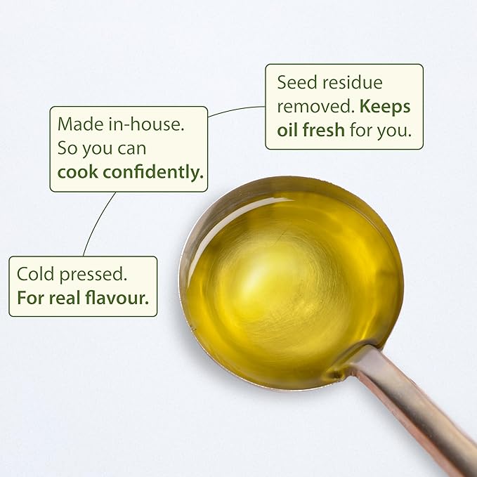 Gramiyaa Cold Pressed Virgin Peanut Oil for Cooking | 33.81 FL OZ (1L) | 100% Pure, Chemical Free