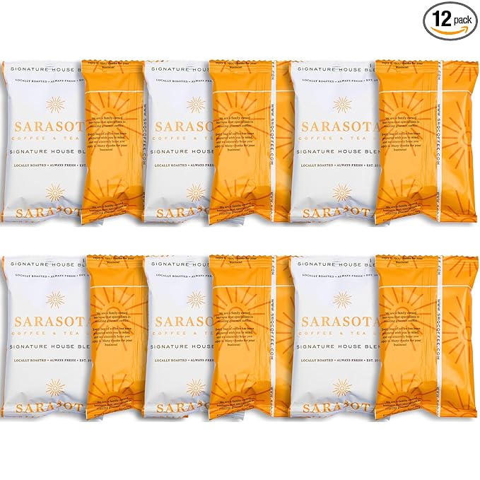 Sarasota Coffee Ground Packets | Gourmet Medium Roast Ground Coffee Packs | Breakfast Blend | Low