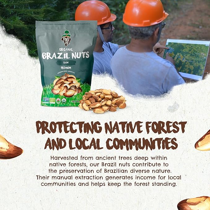 Snack The True Organic Brazil Nuts 7 oz – Raw and Unsalted – Kosher – Healthy-Rich in Vegetable