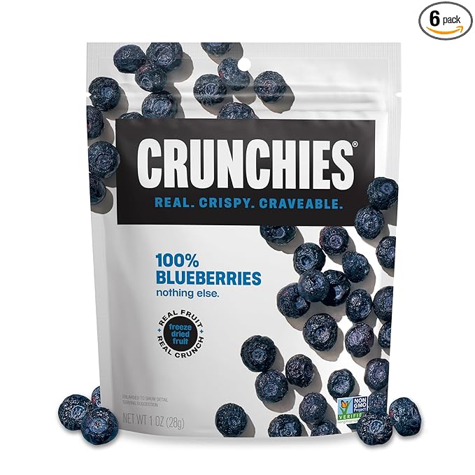 Crunchies Freeze-Dried Fruits, 100% All Natural Crispy Fruit, Non GMO and Kosher, Resealable Freeze