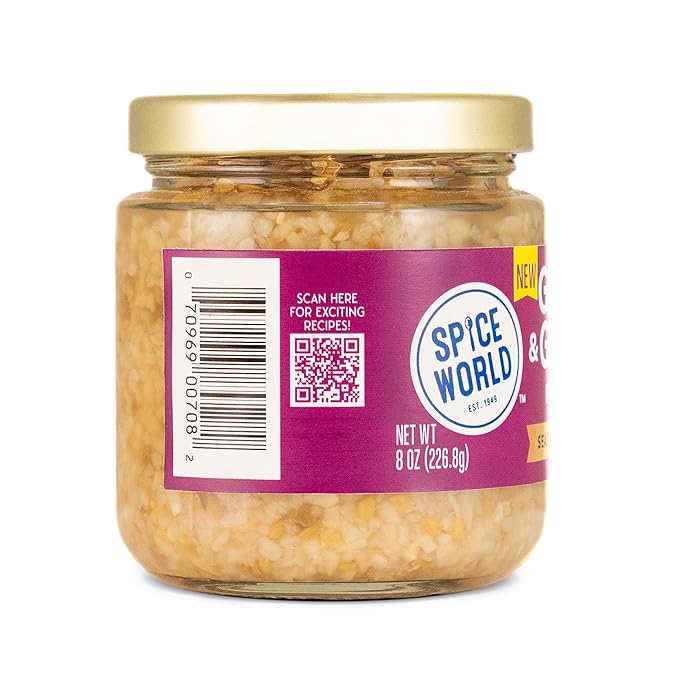 Spice World Garlic Ginger Fusion Seasoning Blend ??Ready-to-Use Seasonings for Cooking - 8oz Garlic