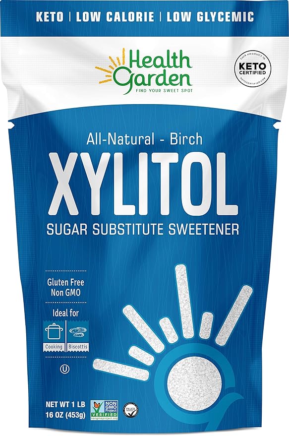 Health Garden Birch Xylitol Sweetener - 1 LB Resealable Bag - Pure Birch Xylitol - Non GMO, Kosher