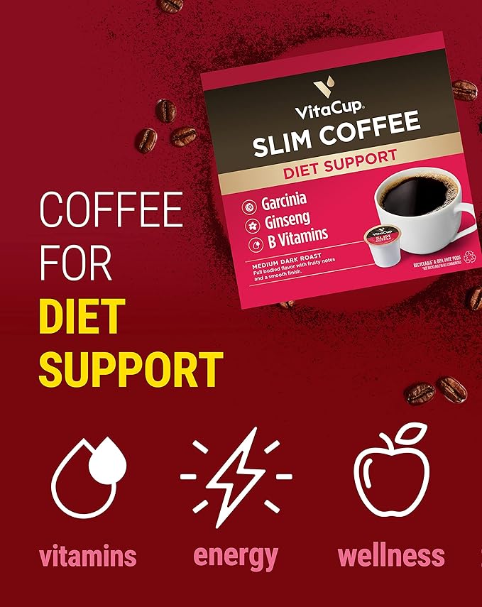 VitaCup Coffee Pods 40ct, Slim w/Garcinia for Diet Support 10ct, Genius Keto w/MCT Oil for Energy &