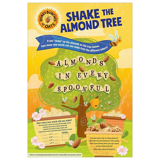 Post Honey Bunches of Oats with Almonds Breakfast Cereal, Honey Cereal with Granola Clusters and