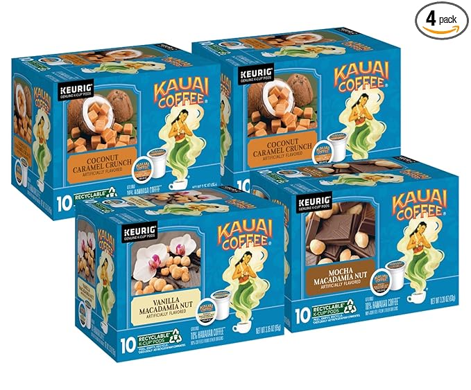 Kauai Coffee K-Cup Pods for Keurig Brewers – Arabica Coffee, 10% Hawaiian – Medium Roast, Rich