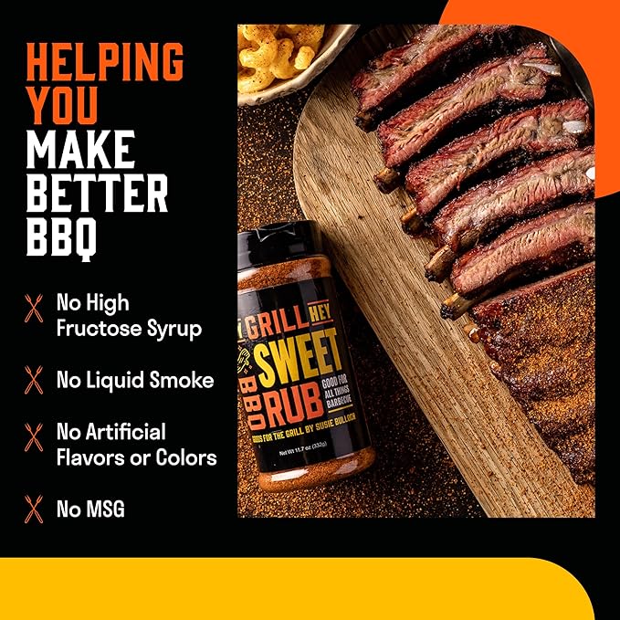 Hey Grill Hey | Sweet Rub | BBQ Rub | Sweet Seasoning for Grilling Pork, Chicken, Fish, Beef